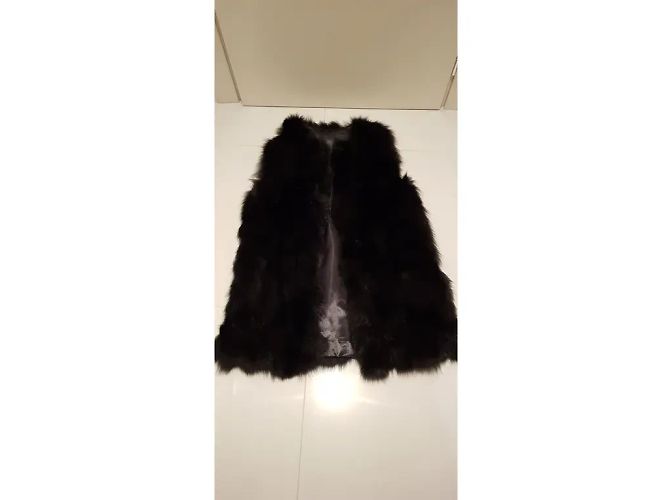 Autre Marque Black Fox Fur Sleeveless Jacket M - view 5