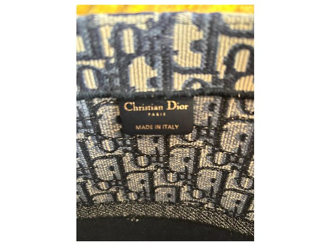 Christian Dior Book Tote Tela Blu Navy - vista 8