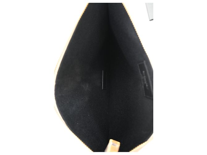 Clutch con zip a pois Saint Laurent in pelle bianca Nero - vista 14