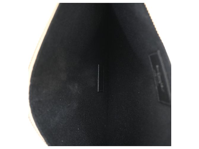 Clutch con zip a pois Saint Laurent in pelle bianca Nero - vista 5