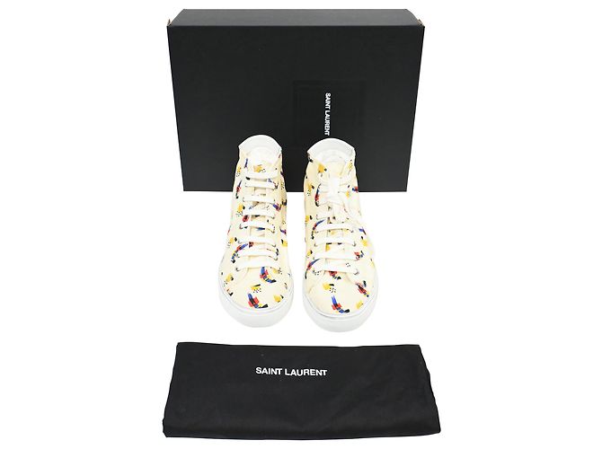 Sneakers Saint Laurent Malibu Mid Top in tela multicolore - vista 10