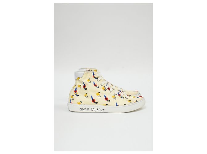 Sneakers Saint Laurent Malibu Mid Top in tela multicolore - vista 11
