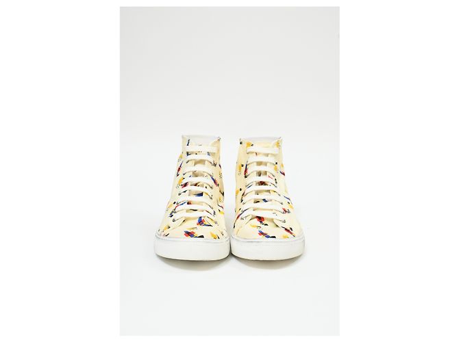Sneakers Saint Laurent Malibu Mid Top in tela multicolore - vista 12