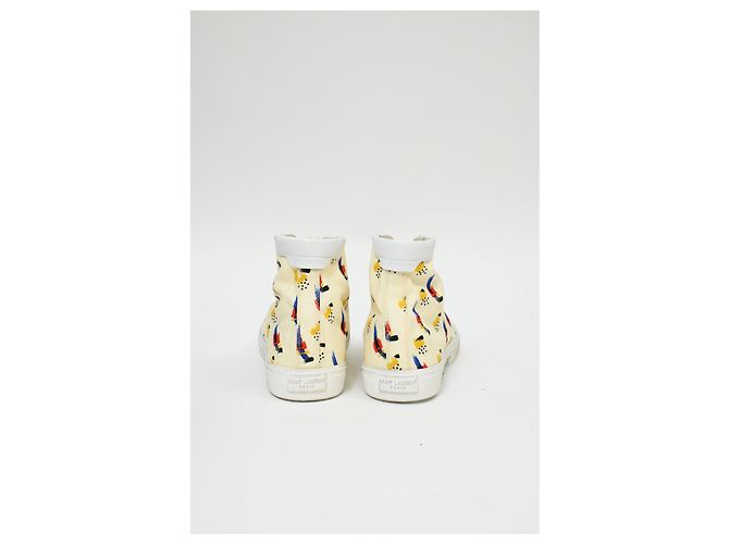 Sneakers Saint Laurent Malibu Mid Top in tela multicolore - vista 13