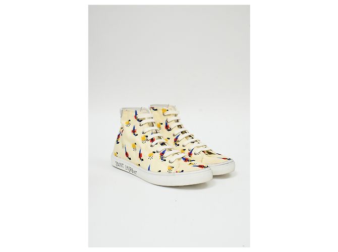 Sneakers Saint Laurent Malibu Mid Top in tela multicolore - vista 14
