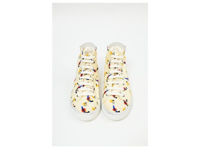 Sneakers Saint Laurent Malibu Mid Top in tela multicolore - vista 15