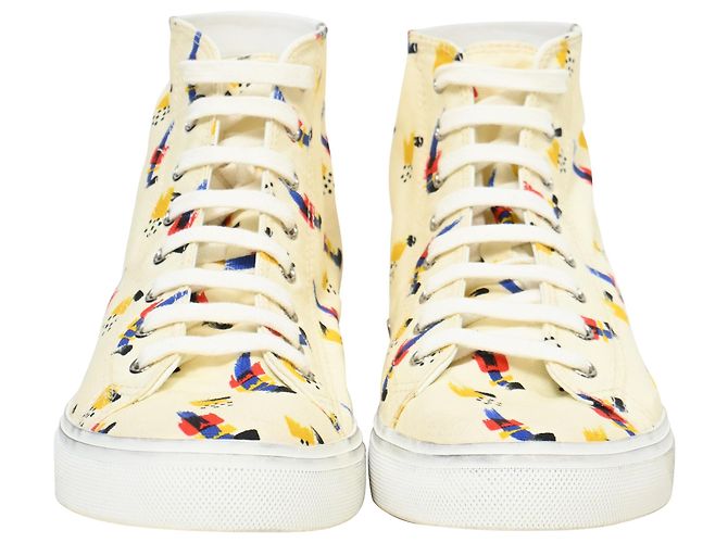 Sneakers Saint Laurent Malibu Mid Top in tela multicolore - vista 2