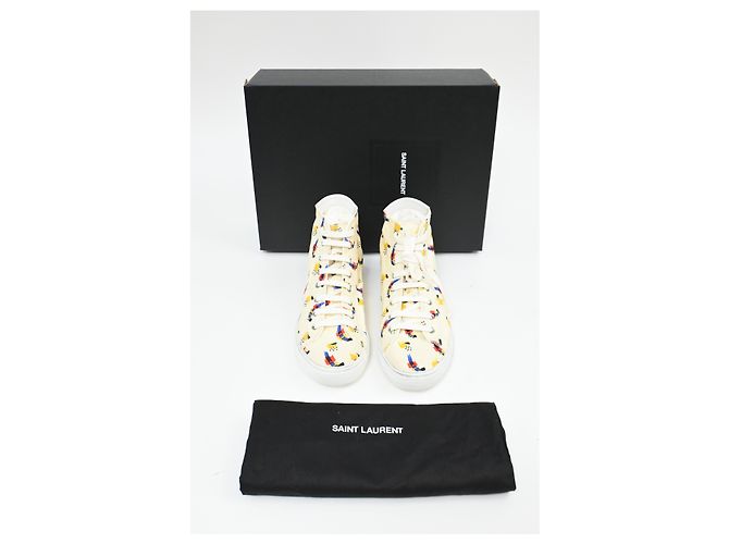 Sneakers Saint Laurent Malibu Mid Top in tela multicolore - vista 20