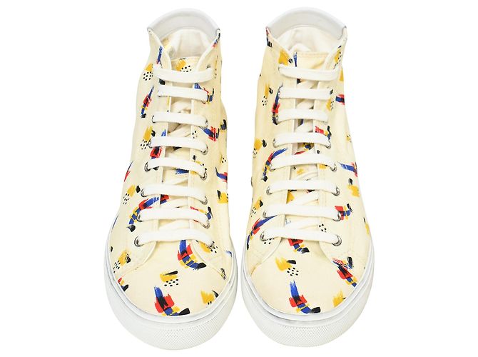 Sneakers Saint Laurent Malibu Mid Top in tela multicolore - vista 5