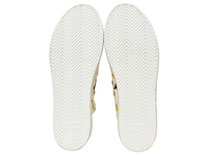 Sneakers Saint Laurent Malibu Mid Top in tela multicolore - vista 6