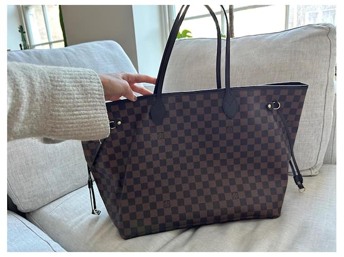 Louis Vuitton Damier Ebene Neverfull MM Castanho escuro Monograma - vista 3