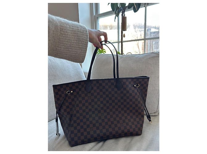 Louis Vuitton Damier Ebene Neverfull MM Castanho escuro Monograma - vista 6