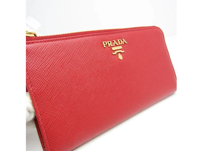 Prada Saffiano langer Geldbeutel Rot - Ansicht 5