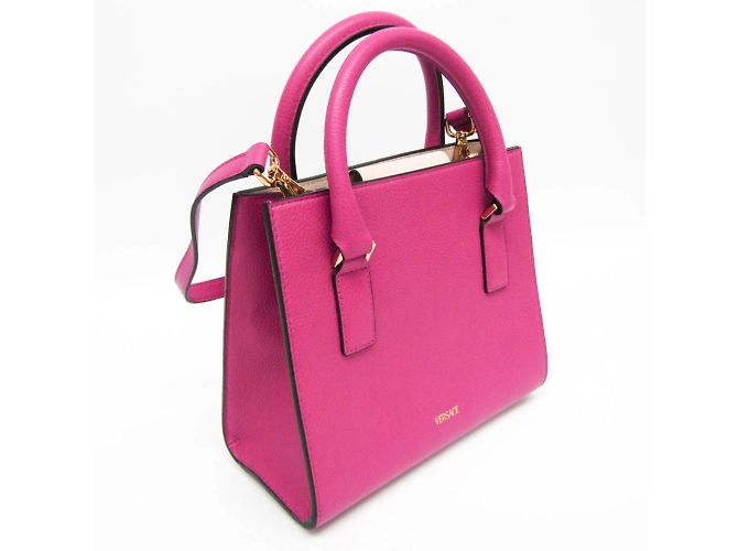 Borsa in pelle Virtus da donna di Versace Rosa Beige - vista 7