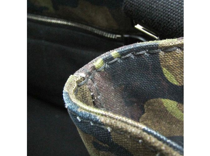 Borsa a mano camouflage Canapa di Prada Marrone Cachi - vista 8