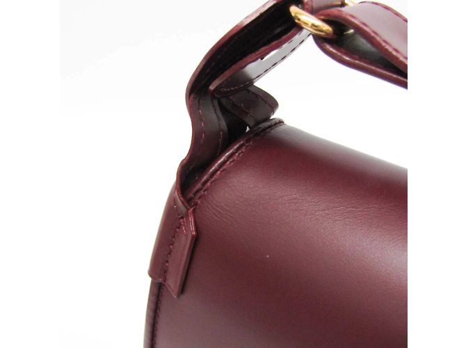Cartier Must L1000536 Women's Leather Shoulder Bag Dark red - view 12