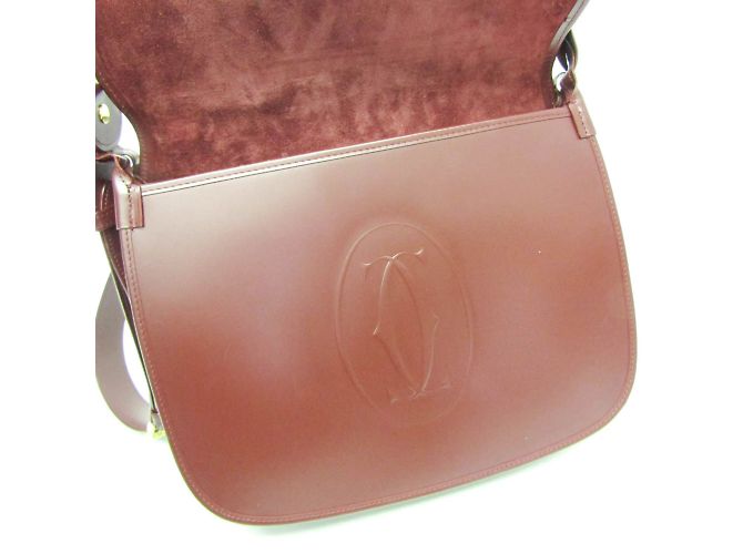 Cartier Must L1000536 Women's Leather Shoulder Bag Dark red - view 13