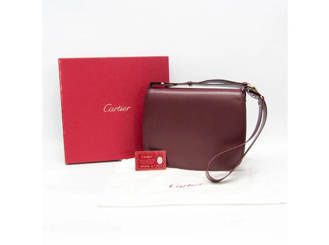 Cartier Must L1000536 Women's Leather Shoulder Bag Dark red - view 2