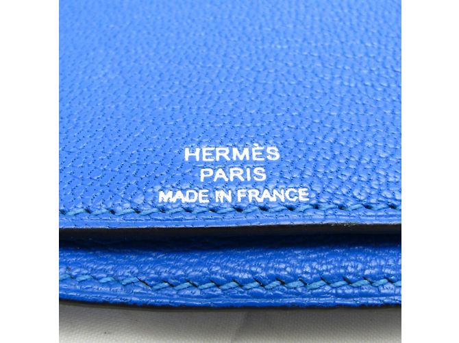 Hermès Hermes Evelyne Fleming Langgeldbörse Blau - Ansicht 14
