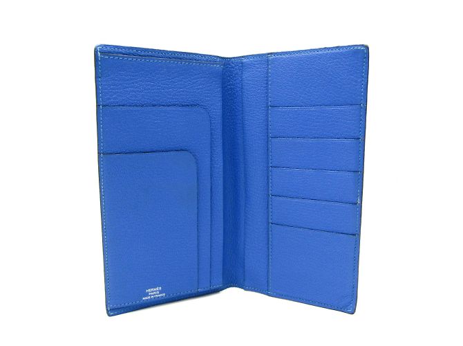 Hermès Hermes Evelyne Fleming Langgeldbörse Blau - Ansicht 3