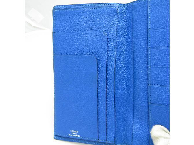 Hermès Hermes Evelyne Fleming Langgeldbörse Blau - Ansicht 9
