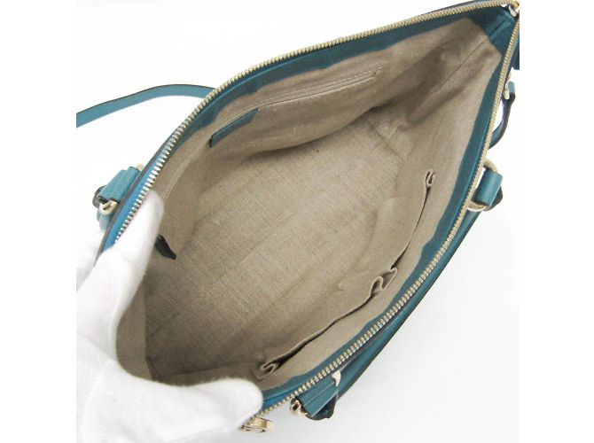 Borsa in pelle da donna Gucci Interlocking G 449659 Blu - vista 3