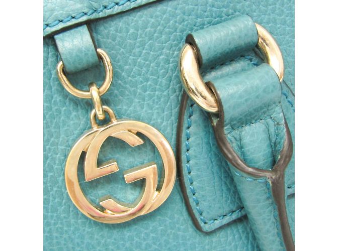 Borsa in pelle da donna Gucci Interlocking G 449659 Blu - vista 7