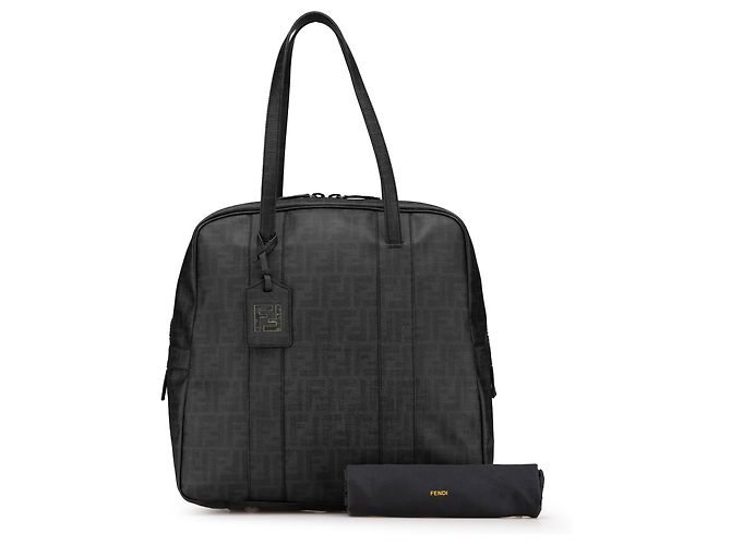 Fendi Graue Zucca beschichtete Canvas-Handtasche Braun Anthrazitgrau - Ansicht 11