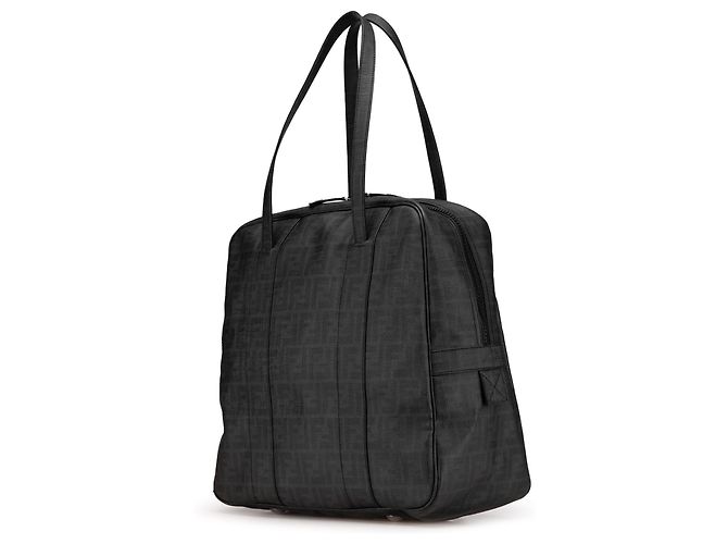 Fendi Graue Zucca beschichtete Canvas-Handtasche Braun Anthrazitgrau - Ansicht 2