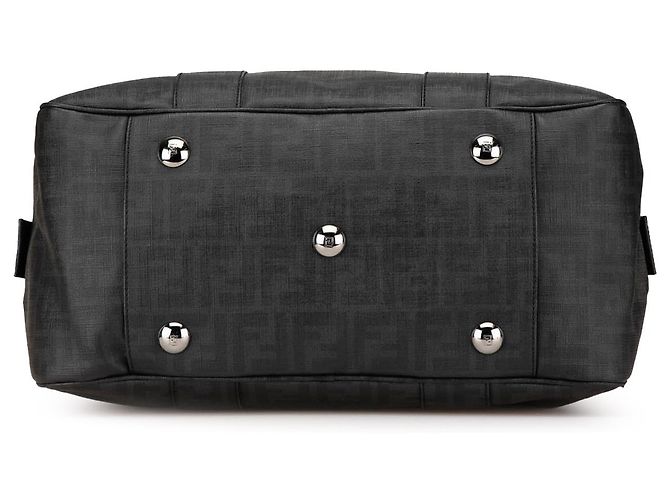 Fendi Graue Zucca beschichtete Canvas-Handtasche Braun Anthrazitgrau - Ansicht 3