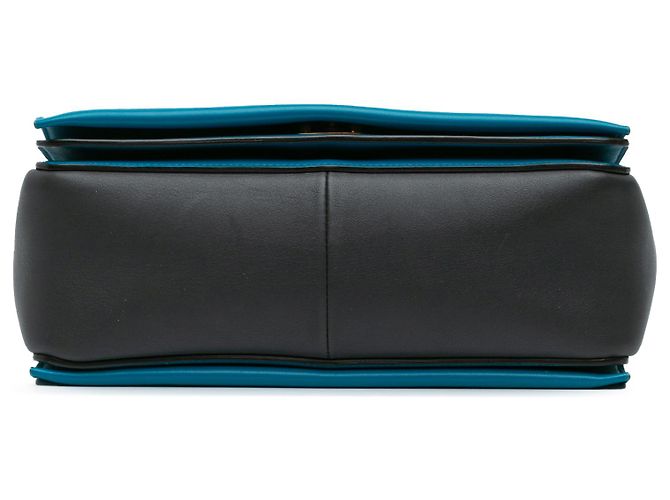 Céline Bolso de hombro de cuero negro Celine con marco Azul - vista 3