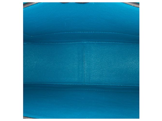 Céline Bolso de hombro de cuero negro Celine con marco Azul - vista 4