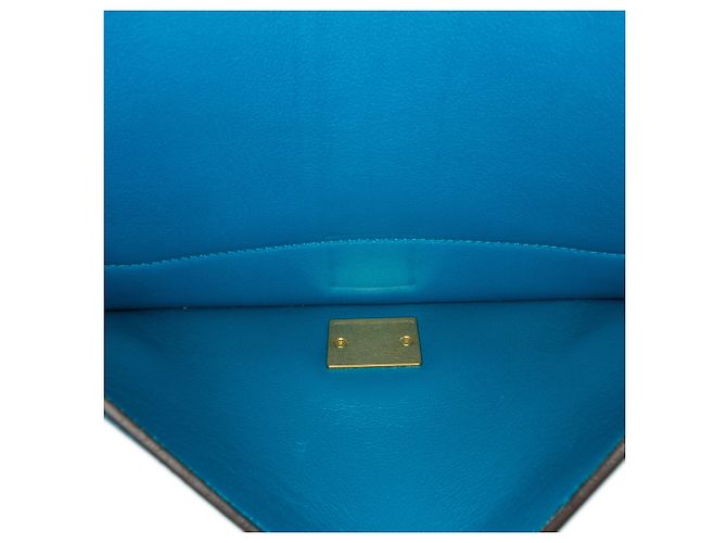 Céline Bolso de hombro de cuero negro Celine con marco Azul - vista 5