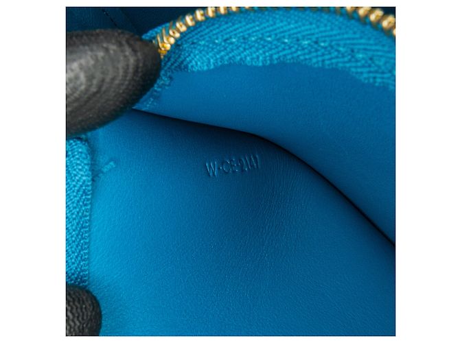 Céline Bolso de hombro de cuero negro Celine con marco Azul - vista 7