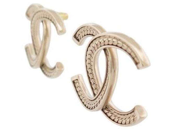 NEUE CHANEL CC LOGO METALLKETTEN-OHRRINGE Golden - Ansicht 3