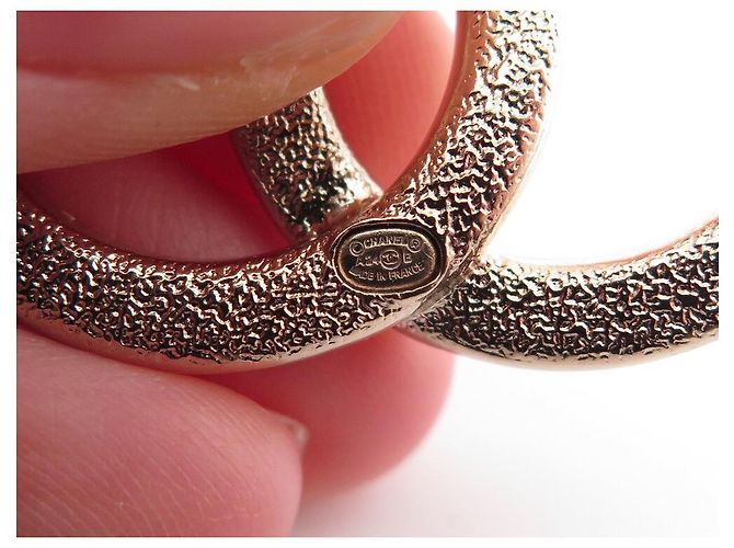 NEUE CHANEL CC LOGO METALLKETTEN-OHRRINGE Golden - Ansicht 6