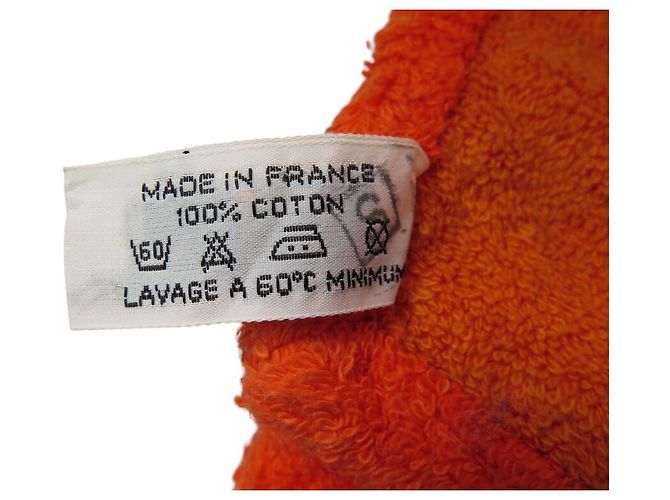 Hermès NEUF DRAP DE PLAGE HERMES CORAIL SERVIETTE DE BAIN COTON ORANGE BEACH TOWEL - vue 10