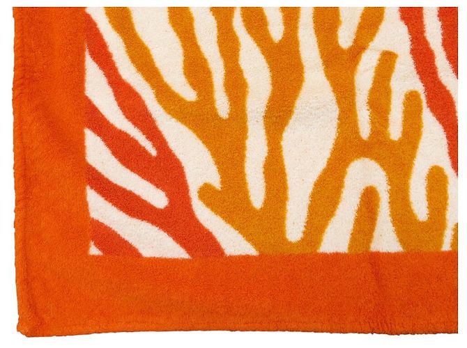 Hermès NEUF DRAP DE PLAGE HERMES CORAIL SERVIETTE DE BAIN COTON ORANGE BEACH TOWEL - vue 6
