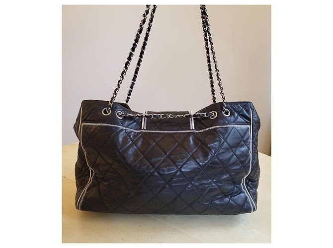 Borsa tote Chanel in pelle nera Nero - vista 4