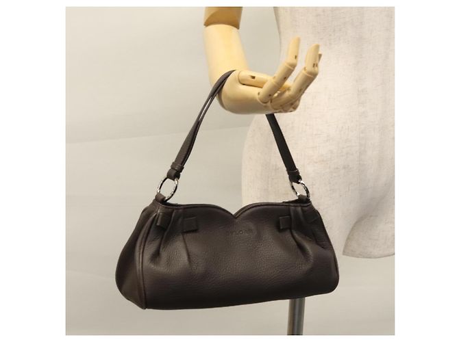 Bulgari Borsa a mano in pelle marrone BVLGARI Auth yk17514 - vista 24