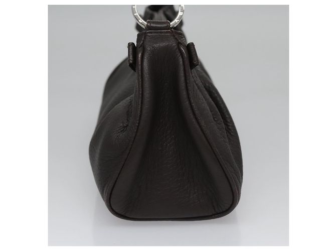 Bulgari Borsa a mano in pelle marrone BVLGARI Auth yk17514 - vista 4