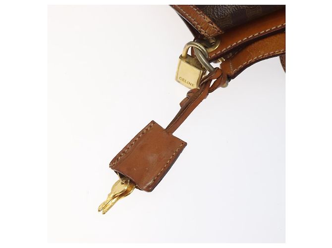 Céline Borsa a spalla in tela Macadam CELINE in pelle PVC marrone oro Auth BD091 D'oro - vista 10