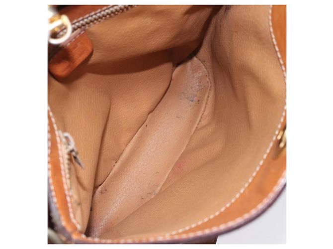 Céline Borsa a spalla in tela Macadam CELINE in pelle PVC marrone oro Auth BD091 D'oro - vista 11