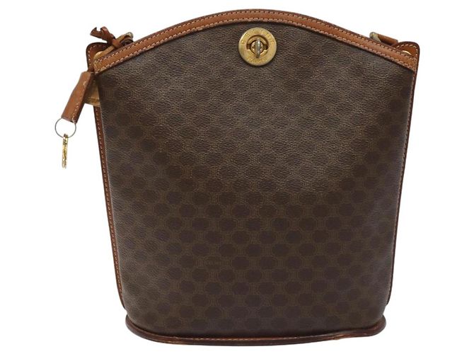 Céline Borsa a spalla in tela Macadam CELINE in pelle PVC marrone oro Auth BD091 D'oro - vista 13