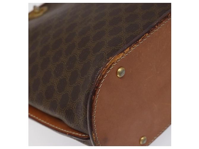 Céline Borsa a spalla in tela Macadam CELINE in pelle PVC marrone oro Auth BD091 D'oro - vista 14