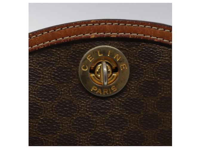 Céline Borsa a spalla in tela Macadam CELINE in pelle PVC marrone oro Auth BD091 D'oro - vista 17