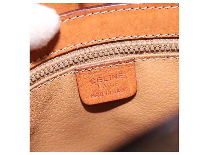Céline Borsa a spalla in tela Macadam CELINE in pelle PVC marrone oro Auth BD091 D'oro - vista 19