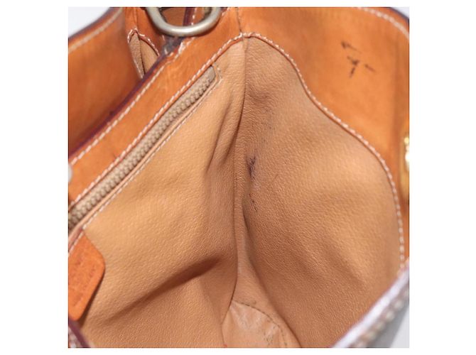 Céline Borsa a spalla in tela Macadam CELINE in pelle PVC marrone oro Auth BD091 D'oro - vista 20