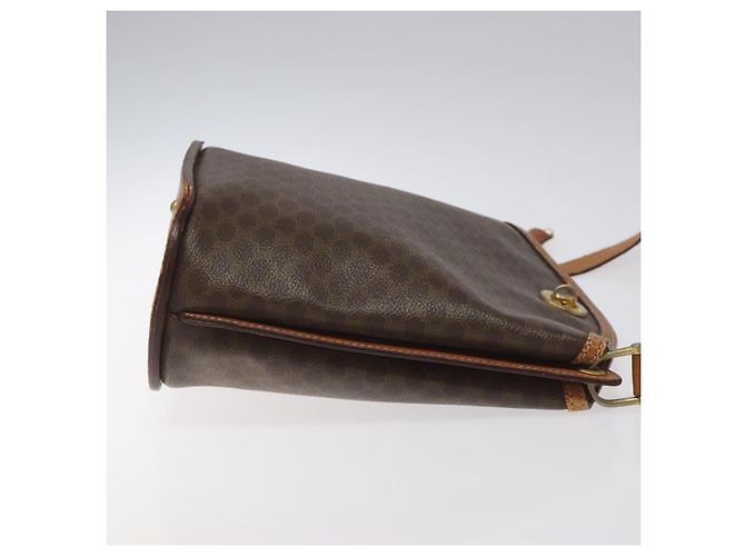 Céline Borsa a spalla in tela Macadam CELINE in pelle PVC marrone oro Auth BD091 D'oro - vista 3