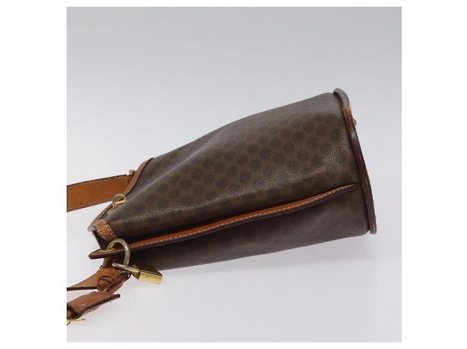 Céline Borsa a spalla in tela Macadam CELINE in pelle PVC marrone oro Auth BD091 D'oro - vista 4